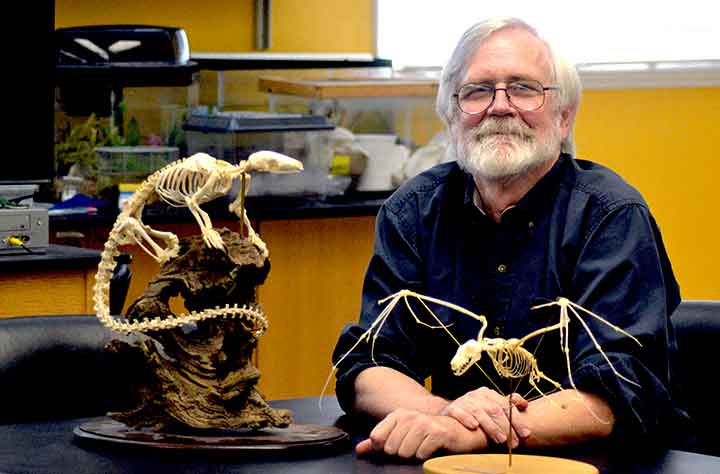 Barry Rhoades in Biology classroom