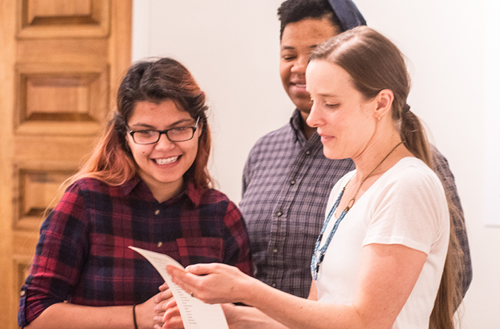 Visiting Artist speaks with students