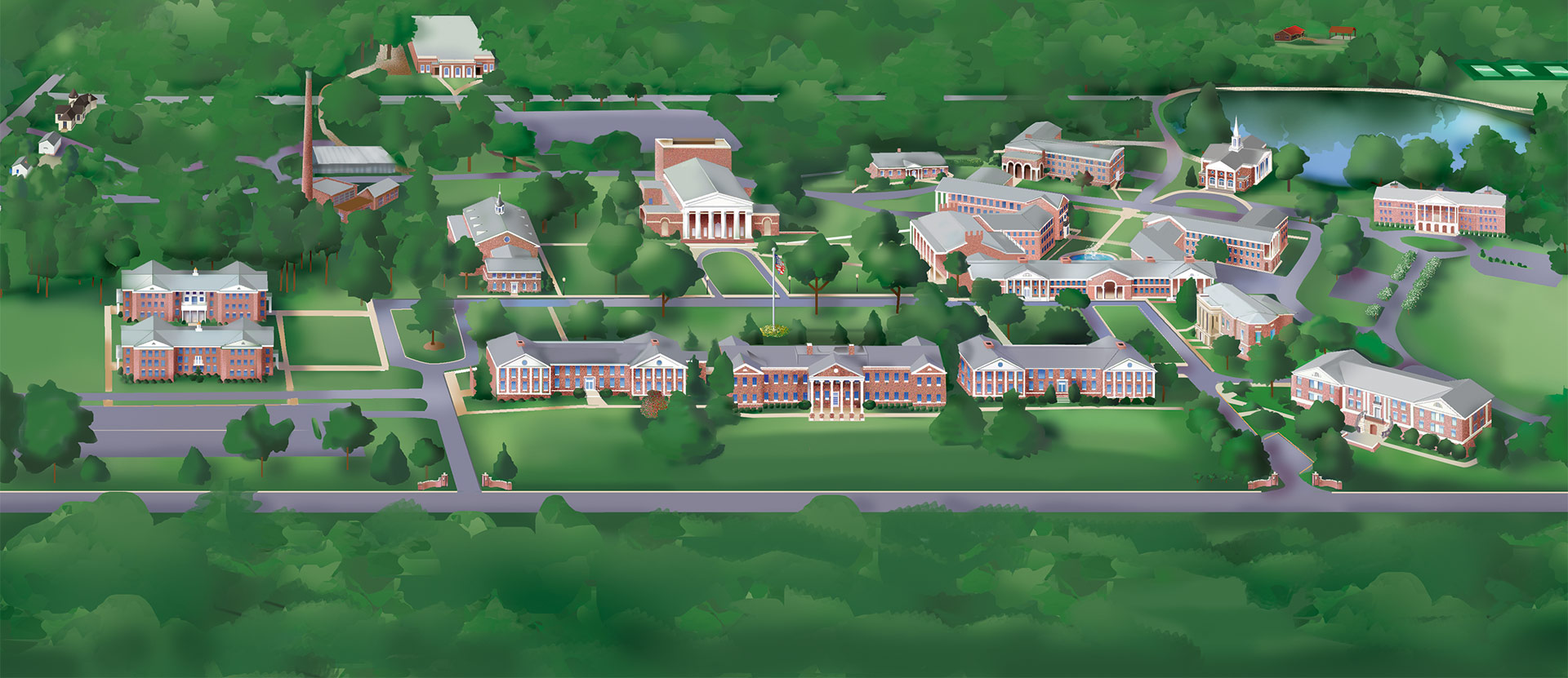 Ariel map of Wesleyan campus