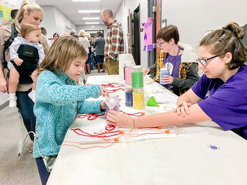 Students on STEAM night at Stratford.